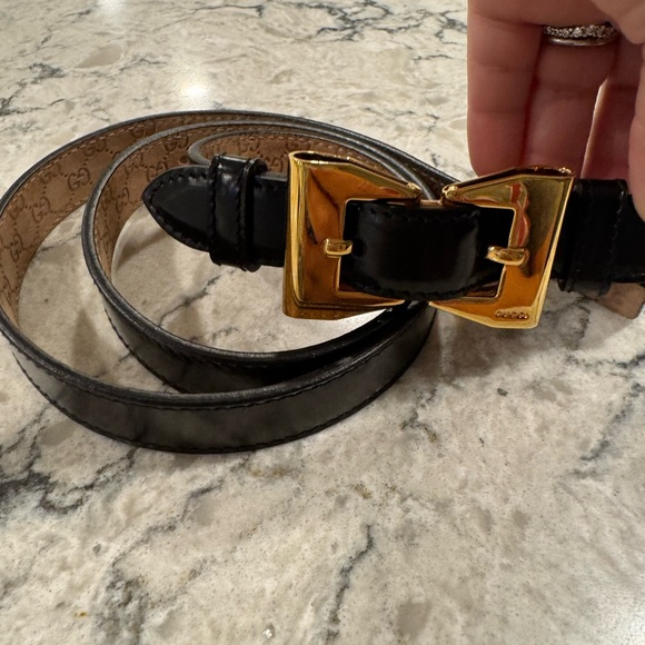Gucci Black Patent Leather Queen Waist Belt Bow Coquette RARE - Picture 1 of 9